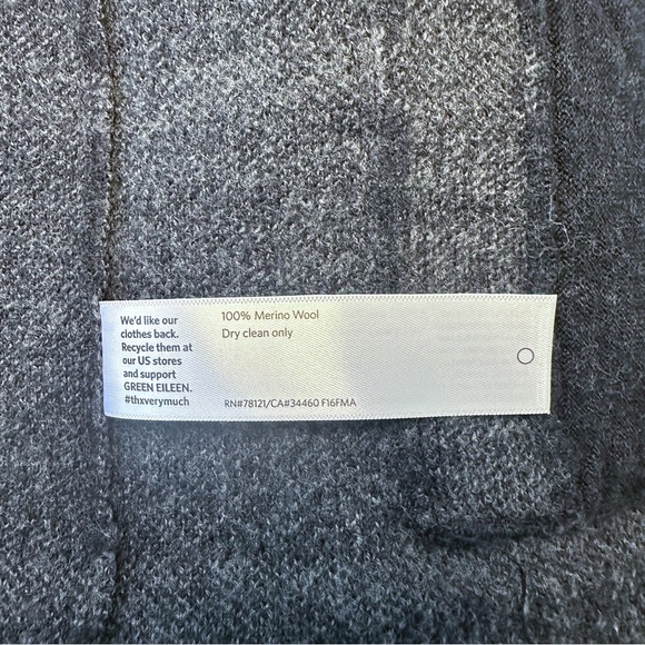 Eileen Fisher Felted Merino Wool Windowpane Check Cardigan Size Small - Picture 6 of 9